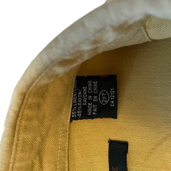 Mens Linen Blend Button Up-Collared-Shirt Sleeved Shirt - Size 2XT - Picture 9 of 9